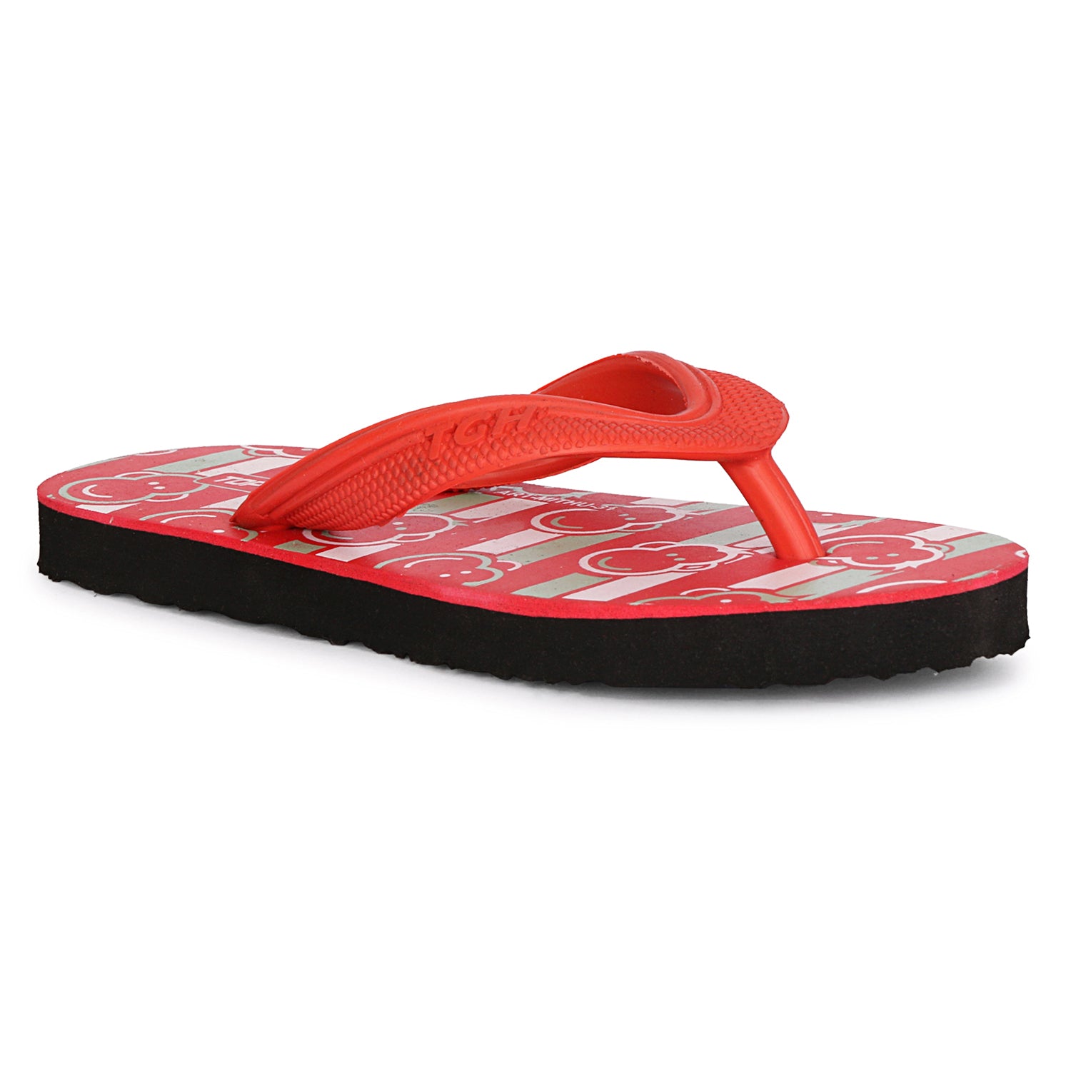 Boys & Girls Slip On Slipper Flip Flop (Multicolor Red)