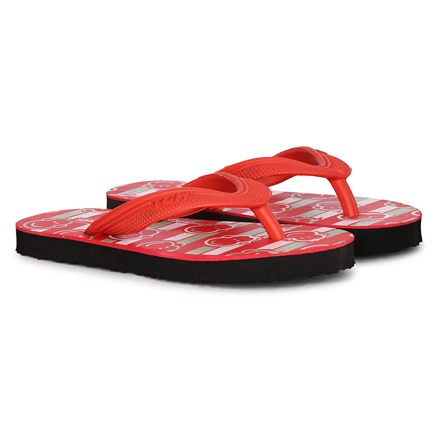 Boys & Girls Slip On Slipper Flip Flop (Multicolor Red)