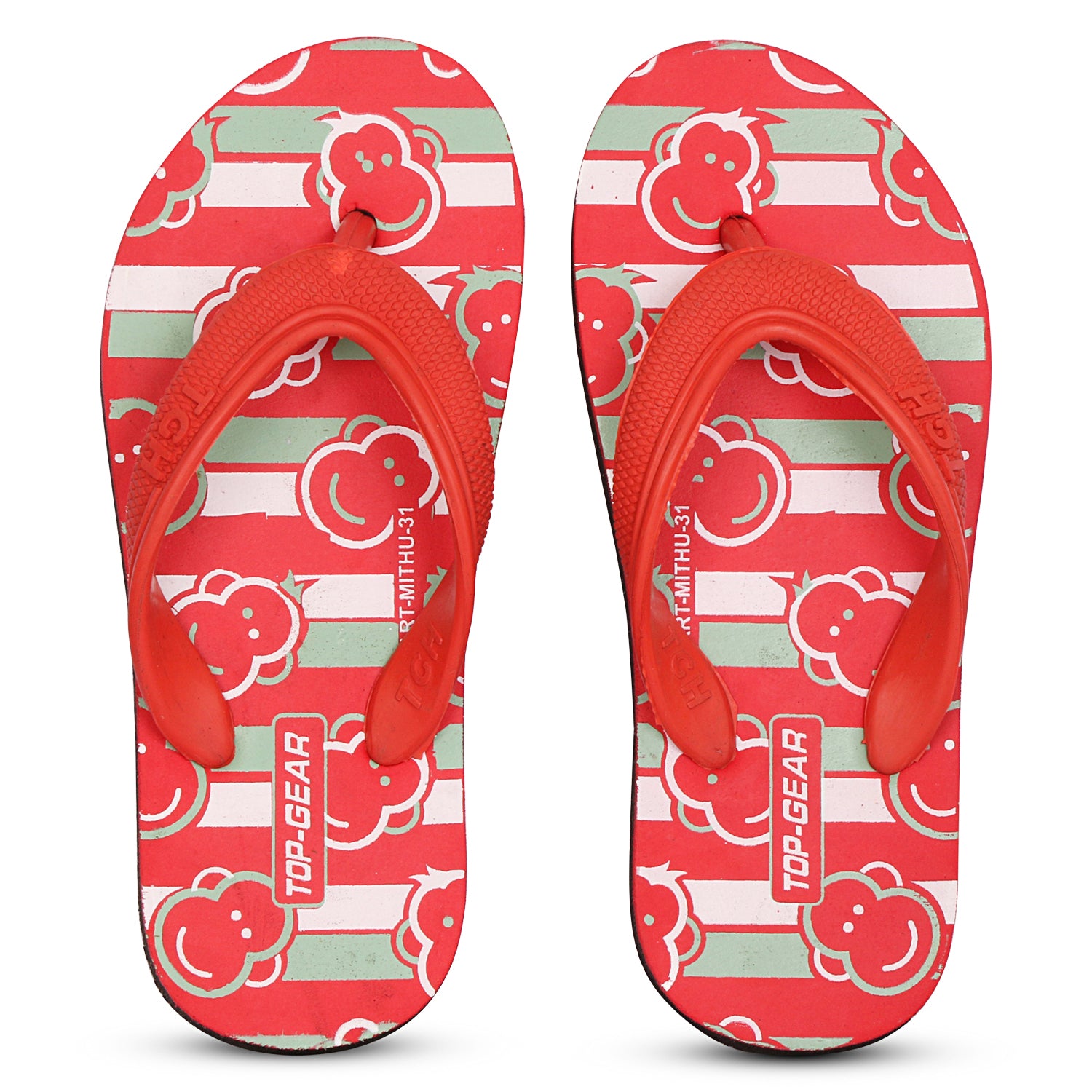 Boys & Girls Slip On Slipper Flip Flop (Multicolor Red)