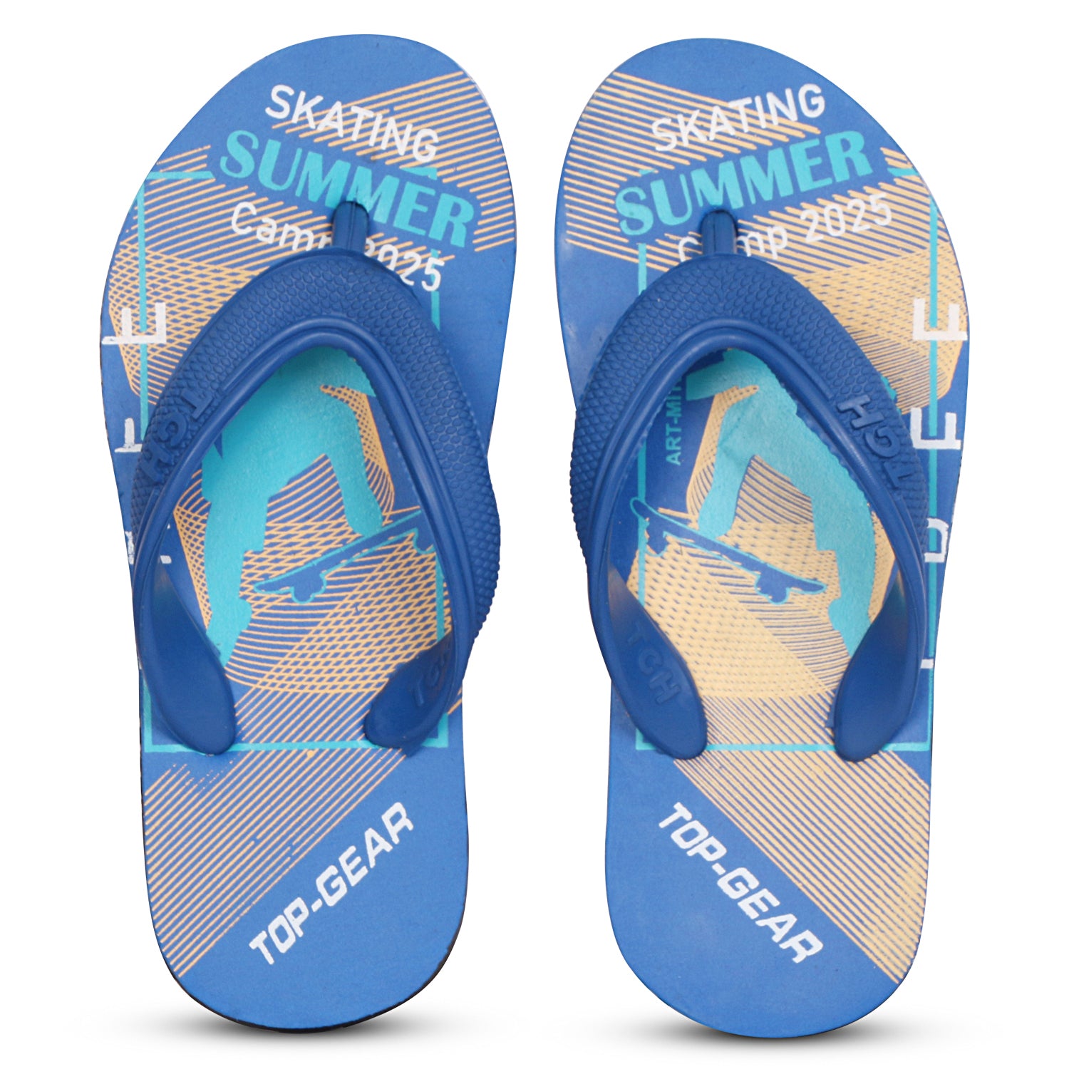 Boys & Girls Slip On Slipper Flip Flop (Multicolor Blue)
