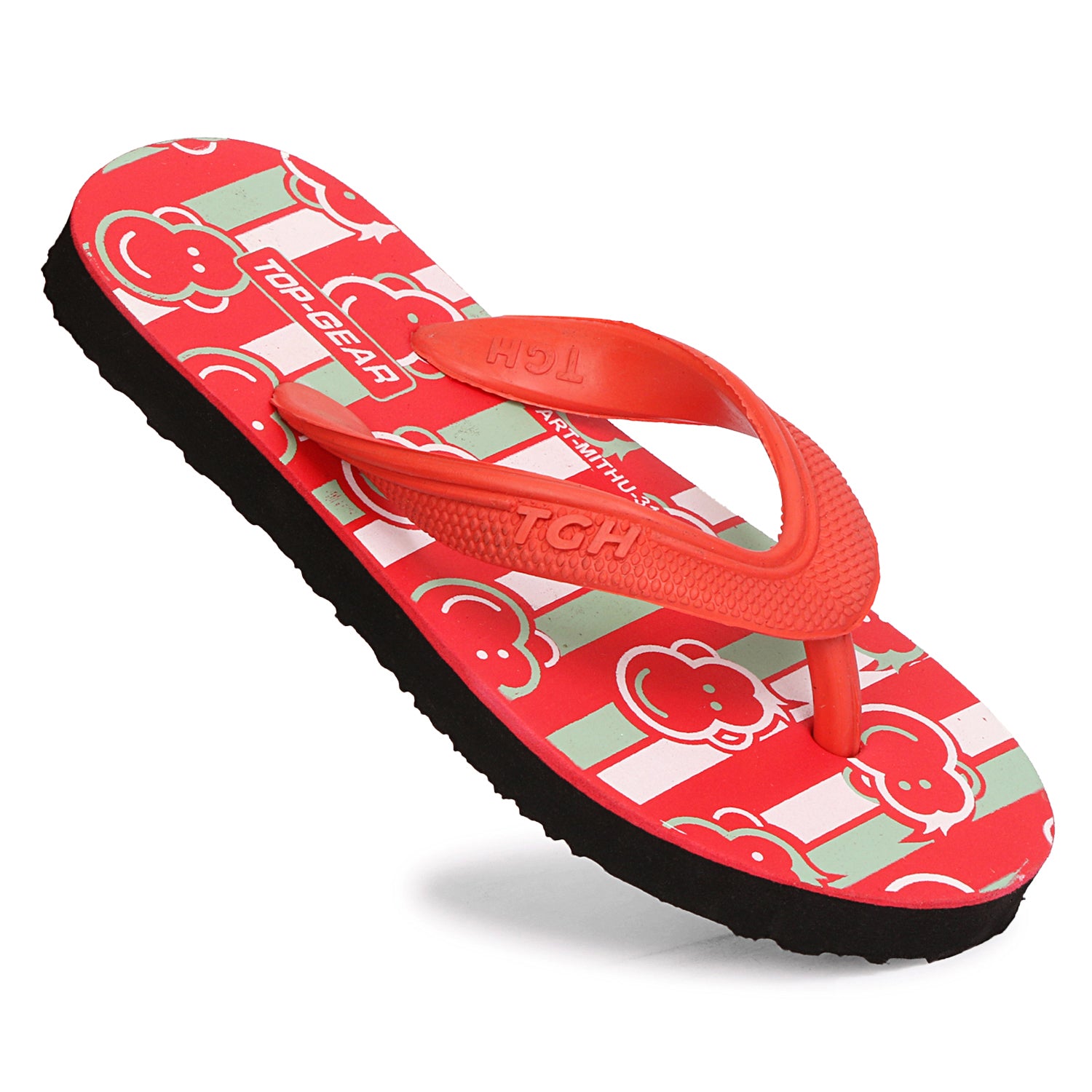 Boys & Girls Slip On Slipper Flip Flop (Multicolor Red)