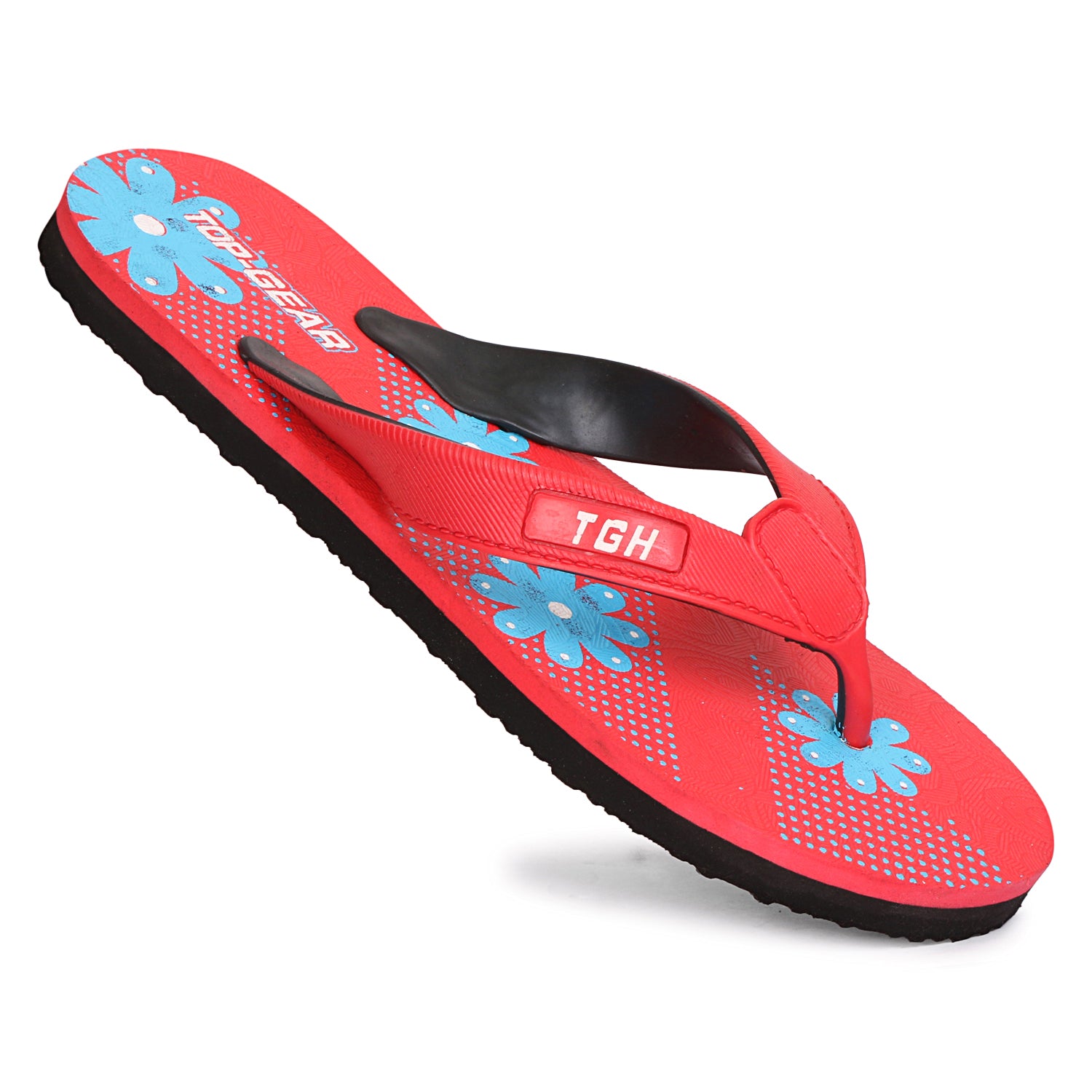 Women Flip Flops (Red, Blue, Black , 4)