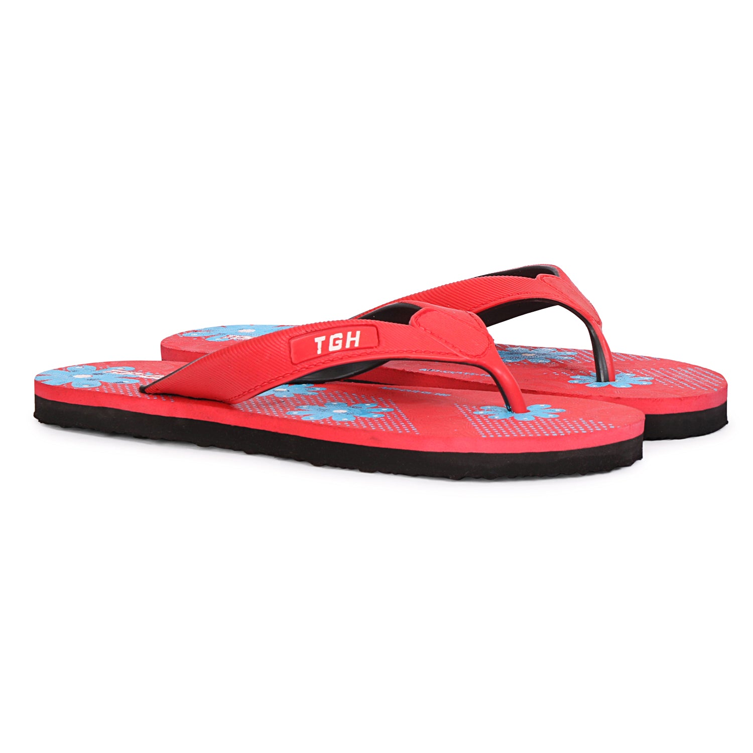 Women Flip Flops (Red, Blue, Black , 4)