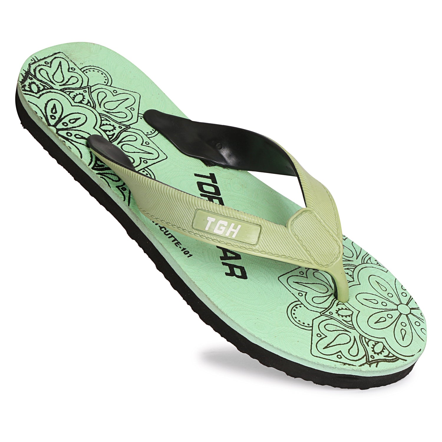 Women Flip Flops (Pink, Black , 4)