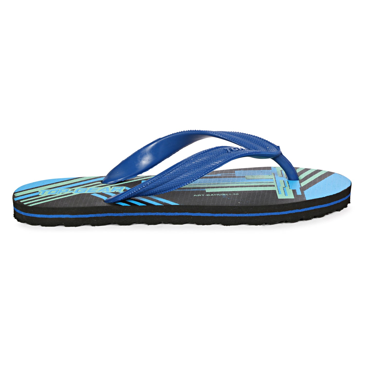 Men Flip Flops (Blue, Black , 10)
