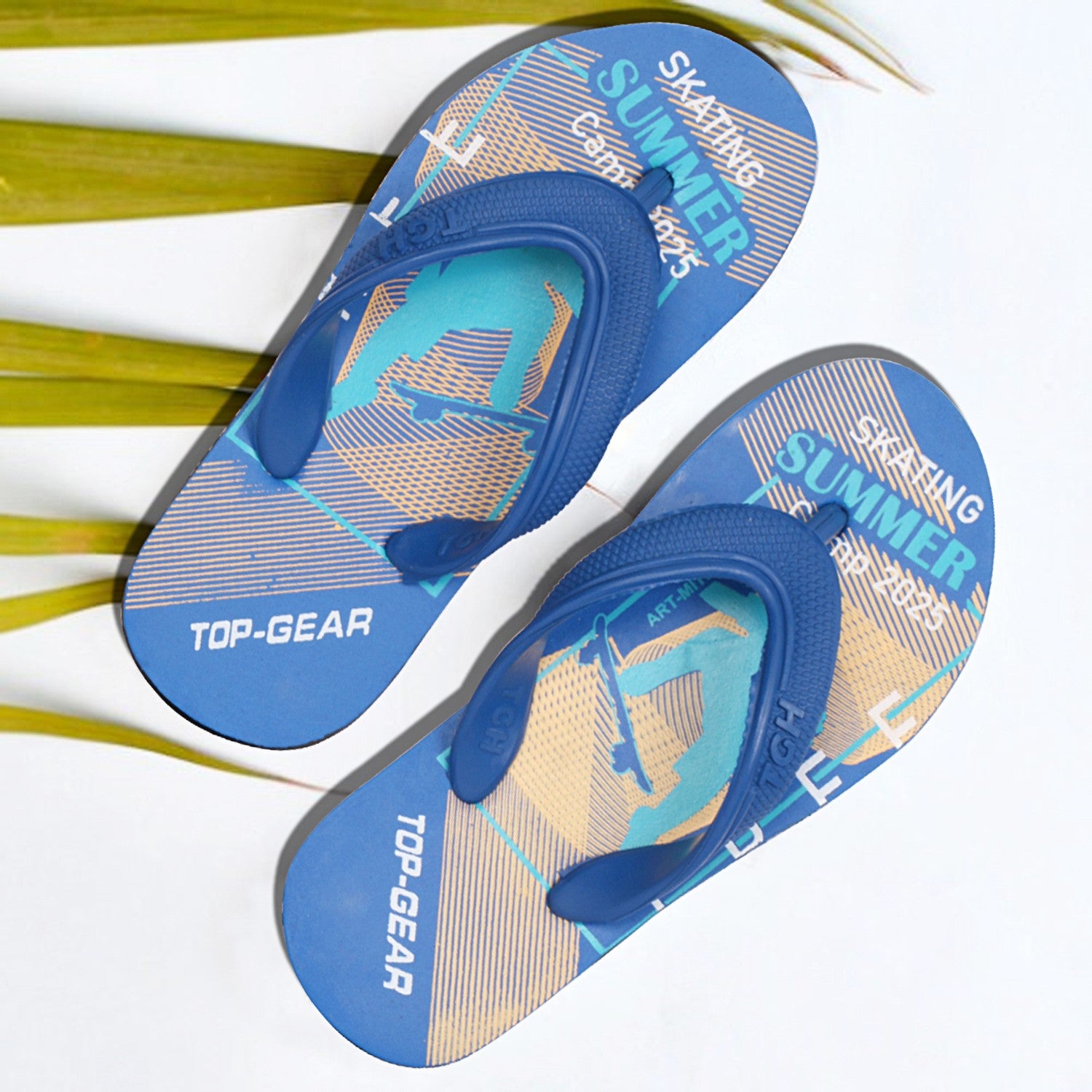 Boys & Girls Slip On Slipper Flip Flop (Multicolor Blue)