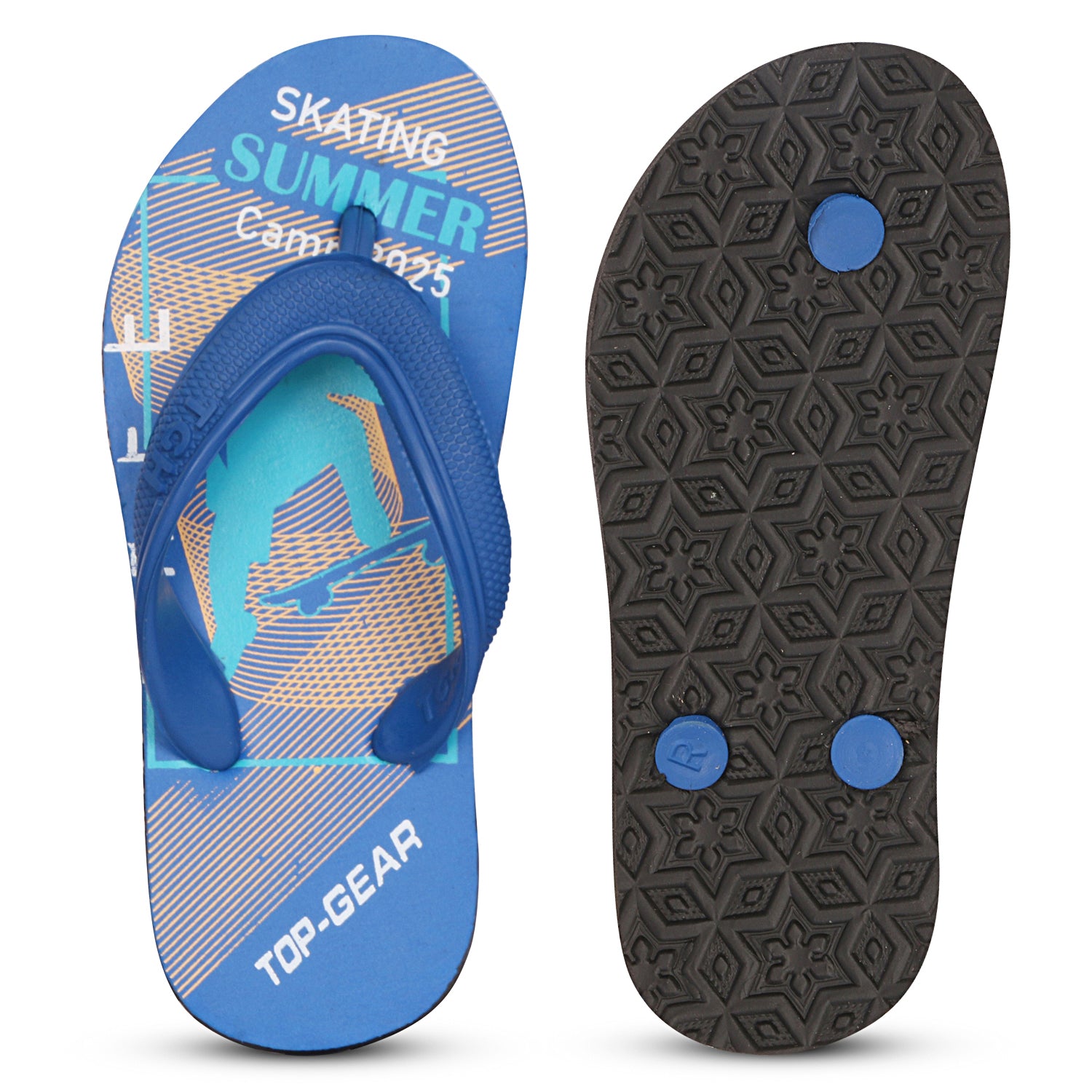 Boys & Girls Slip On Slipper Flip Flop (Multicolor Blue)