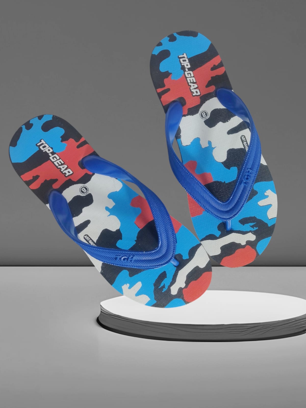 Men Flip Flops (Blue, Black , 10)