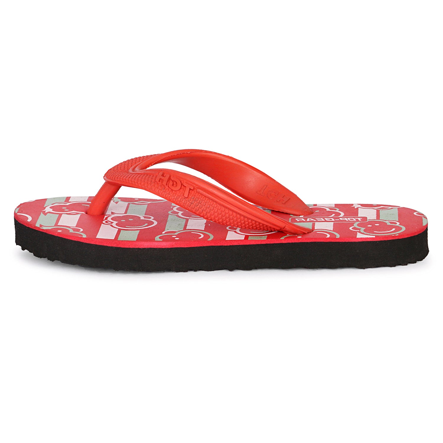 Boys & Girls Slip On Slipper Flip Flop (Multicolor Red)