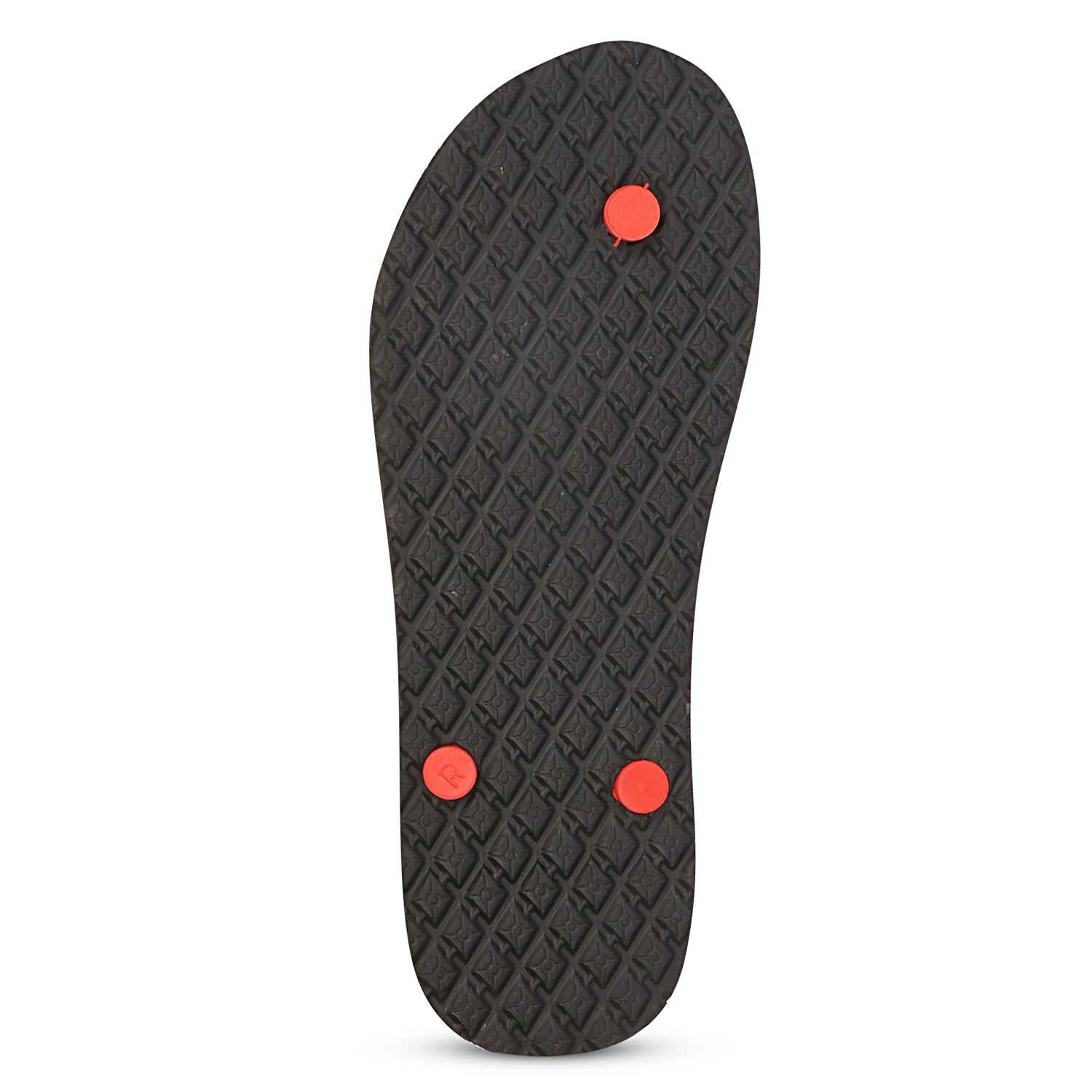 Men Flip Flops  (Black, Red , 8)