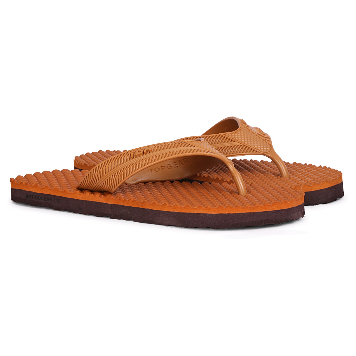 Men Flip Flops  (Brown , 9)