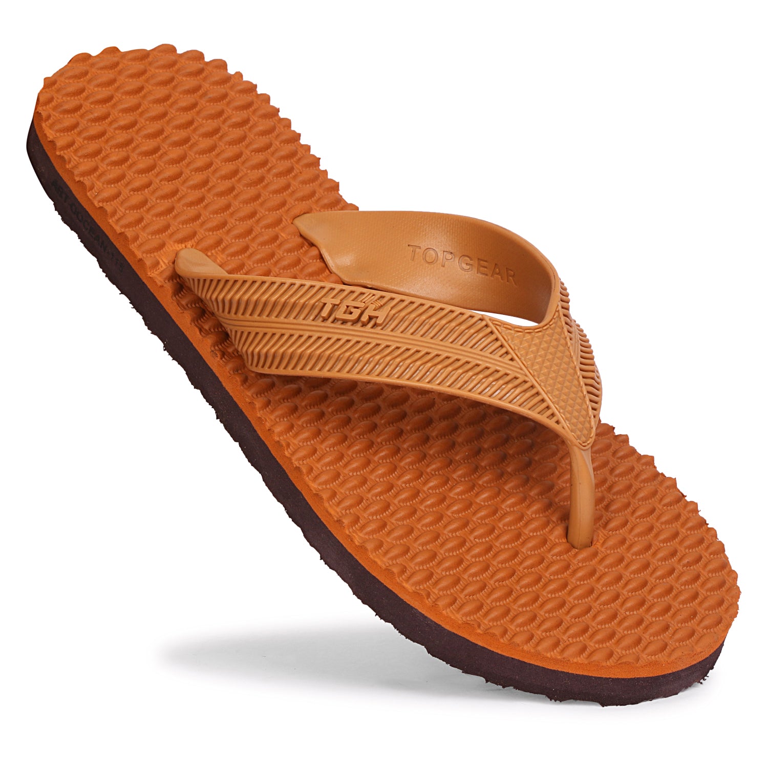 Men Flip Flops  (Brown , 9)