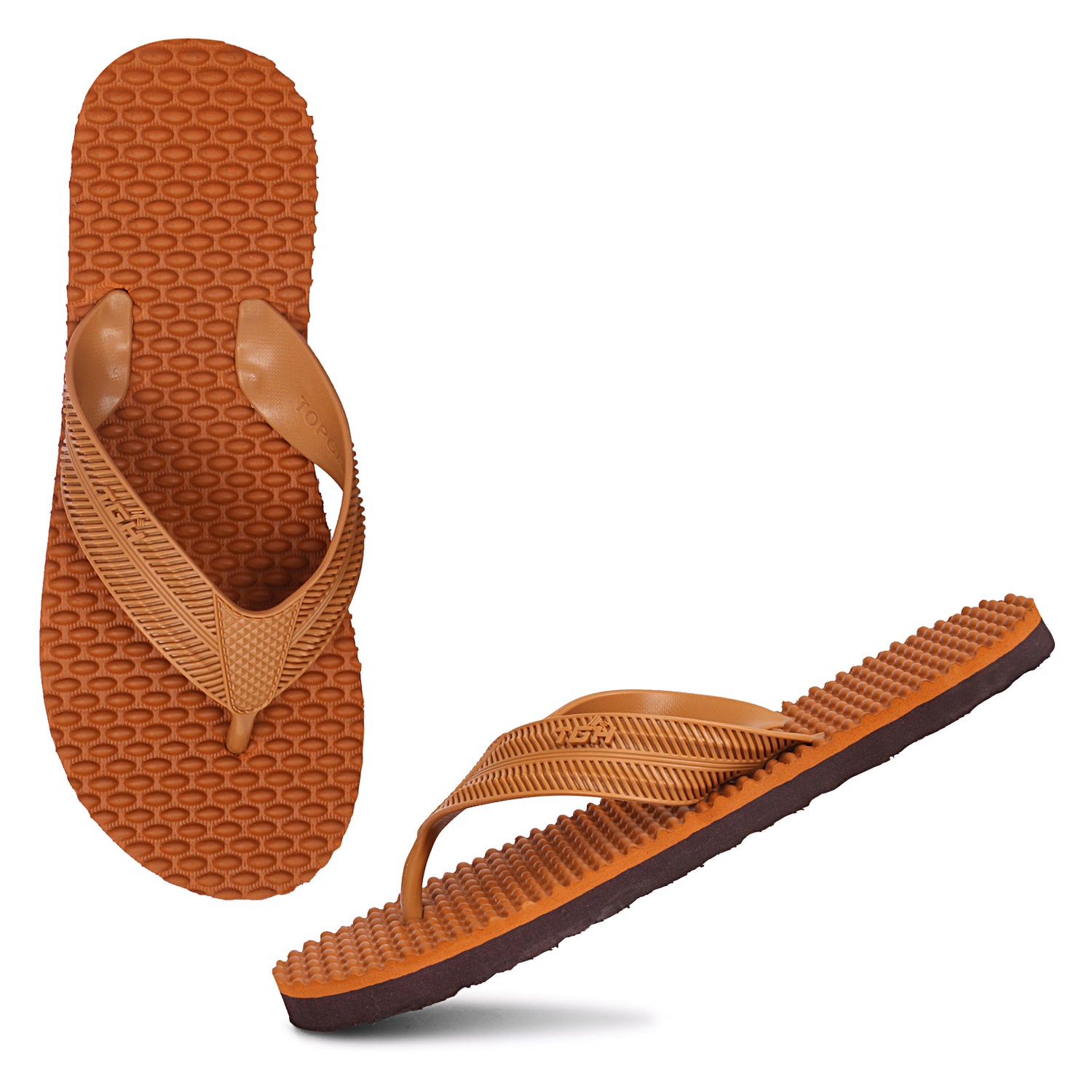 Men Flip Flops  (Brown , 9)