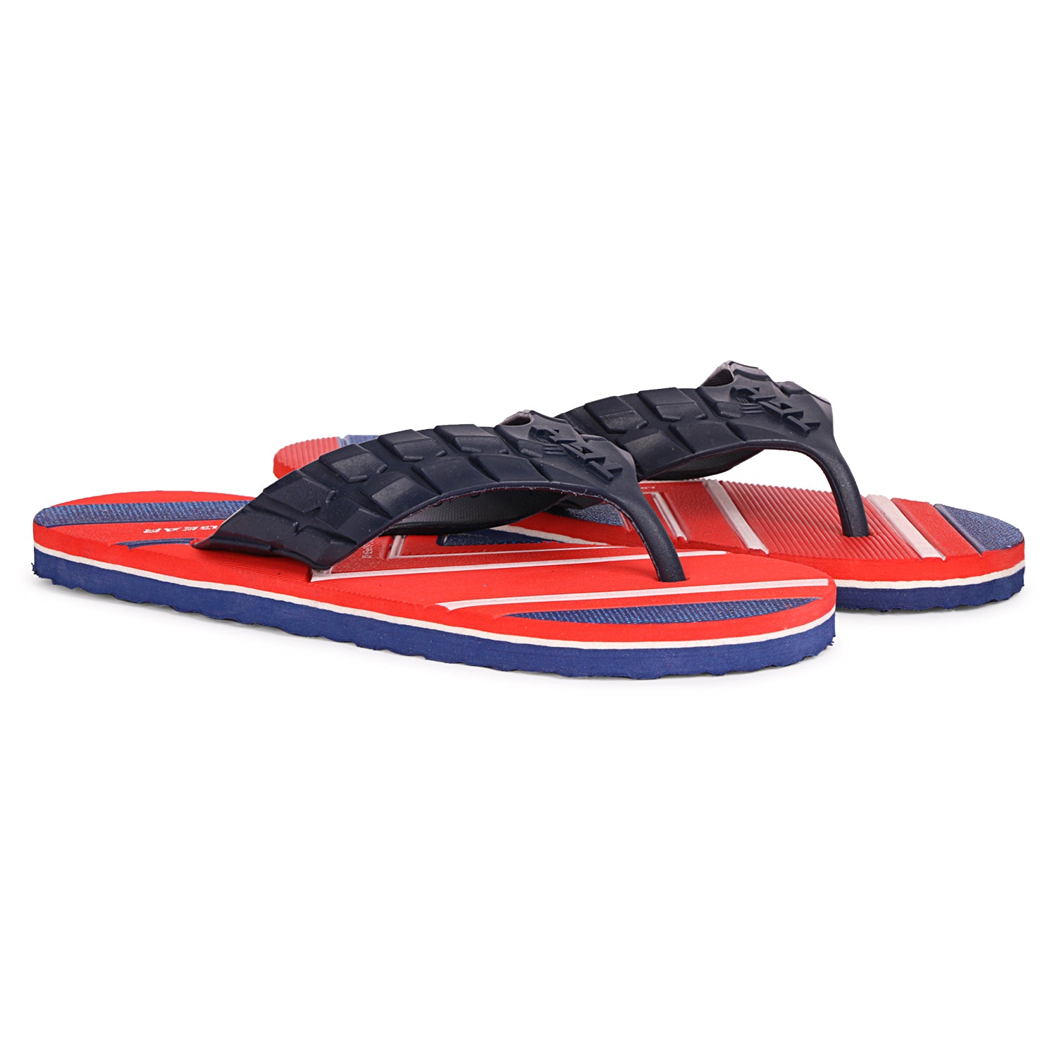 Men Flip Flops  (Natural, Red , 6)