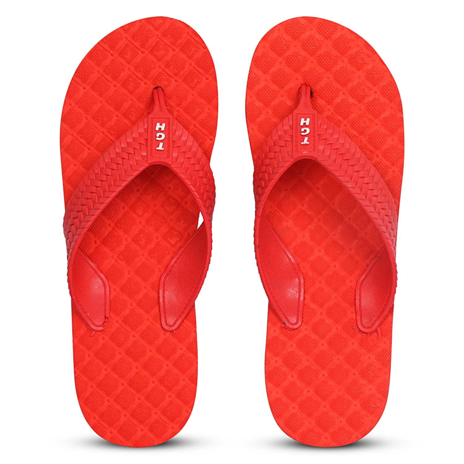 Men Flip Flops  (Red, Navy , 7)