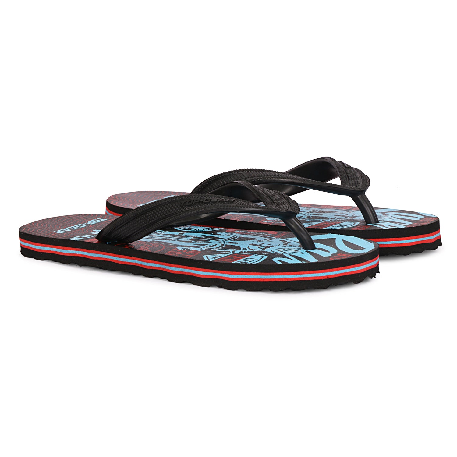 Stylish Blue and Black Slippers