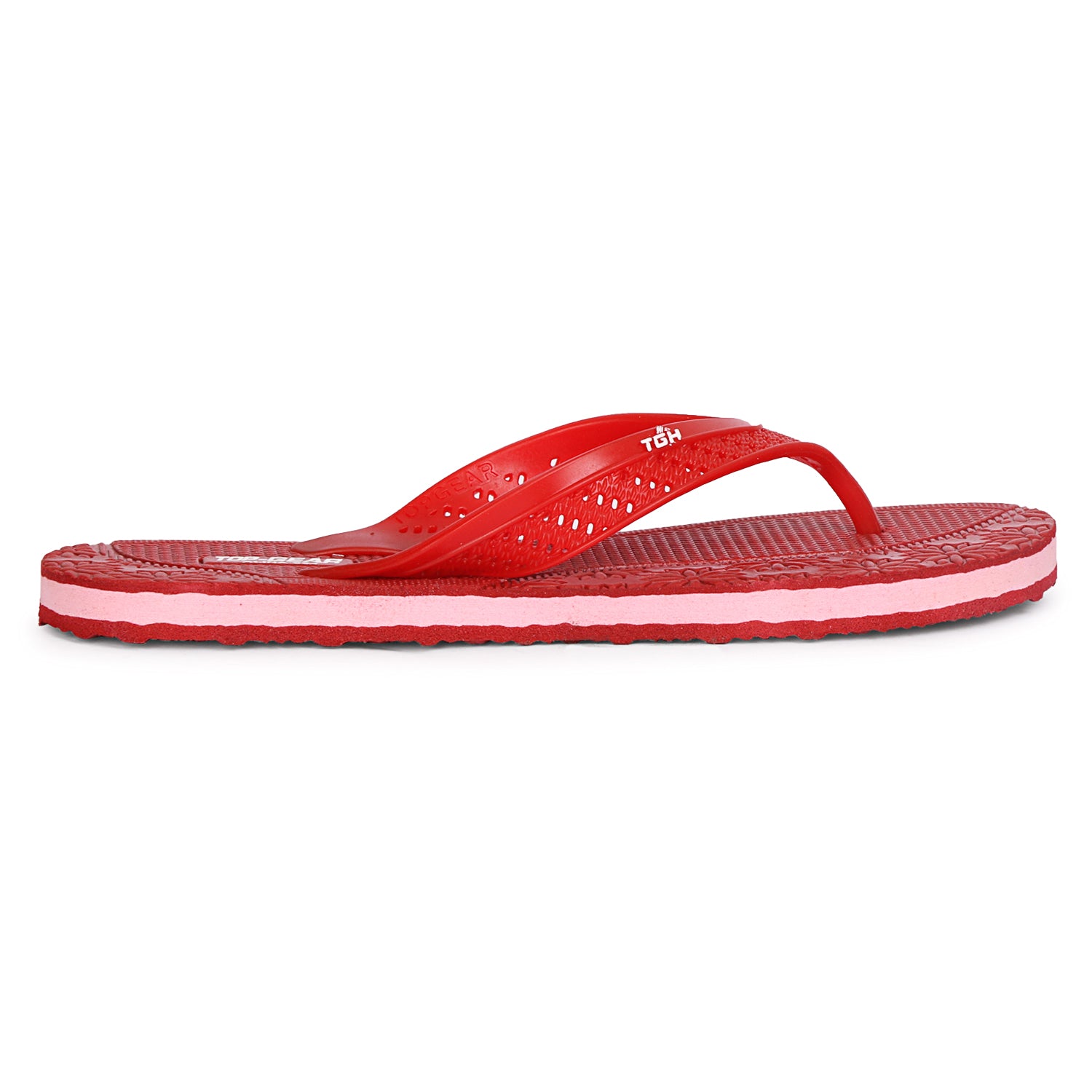 Women Flip Flops  (Maroon, Pink , 6)