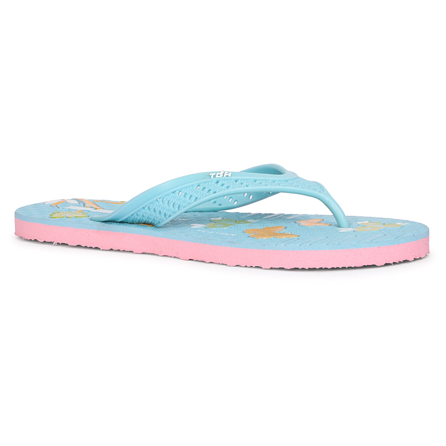 Women Flip Flops  (Green, Pink , 7)