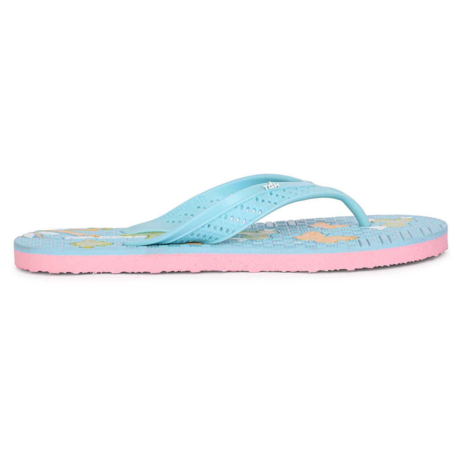 Women Flip Flops  (Green, Pink , 7)
