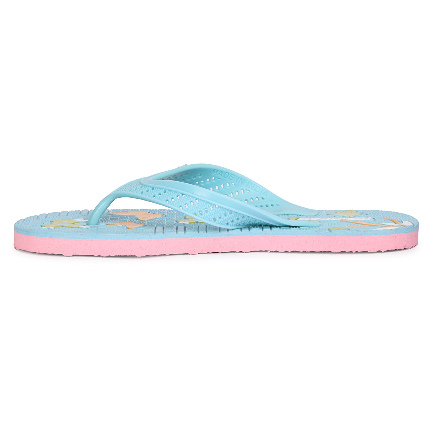 Women Flip Flops  (Green, Pink , 7)