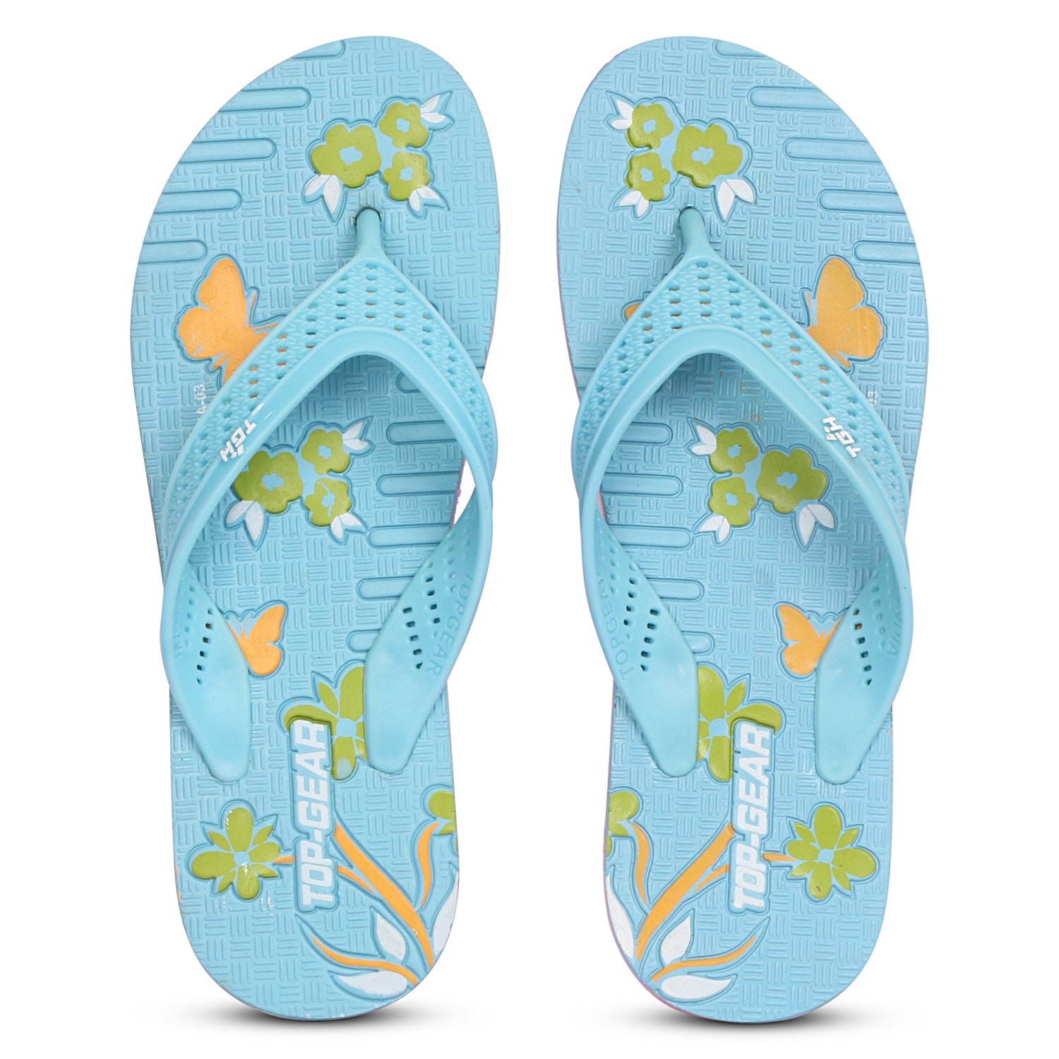 Women Flip Flops  (Green, Pink , 7)