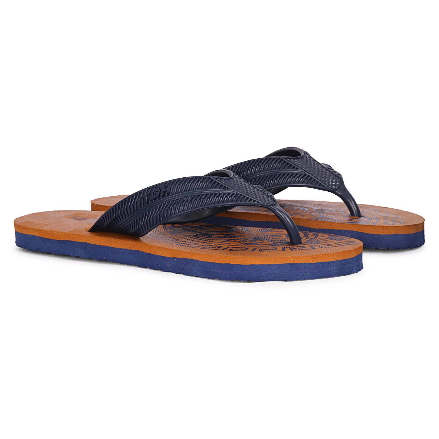 Men Flip Flops  (Tan, Black , 9)