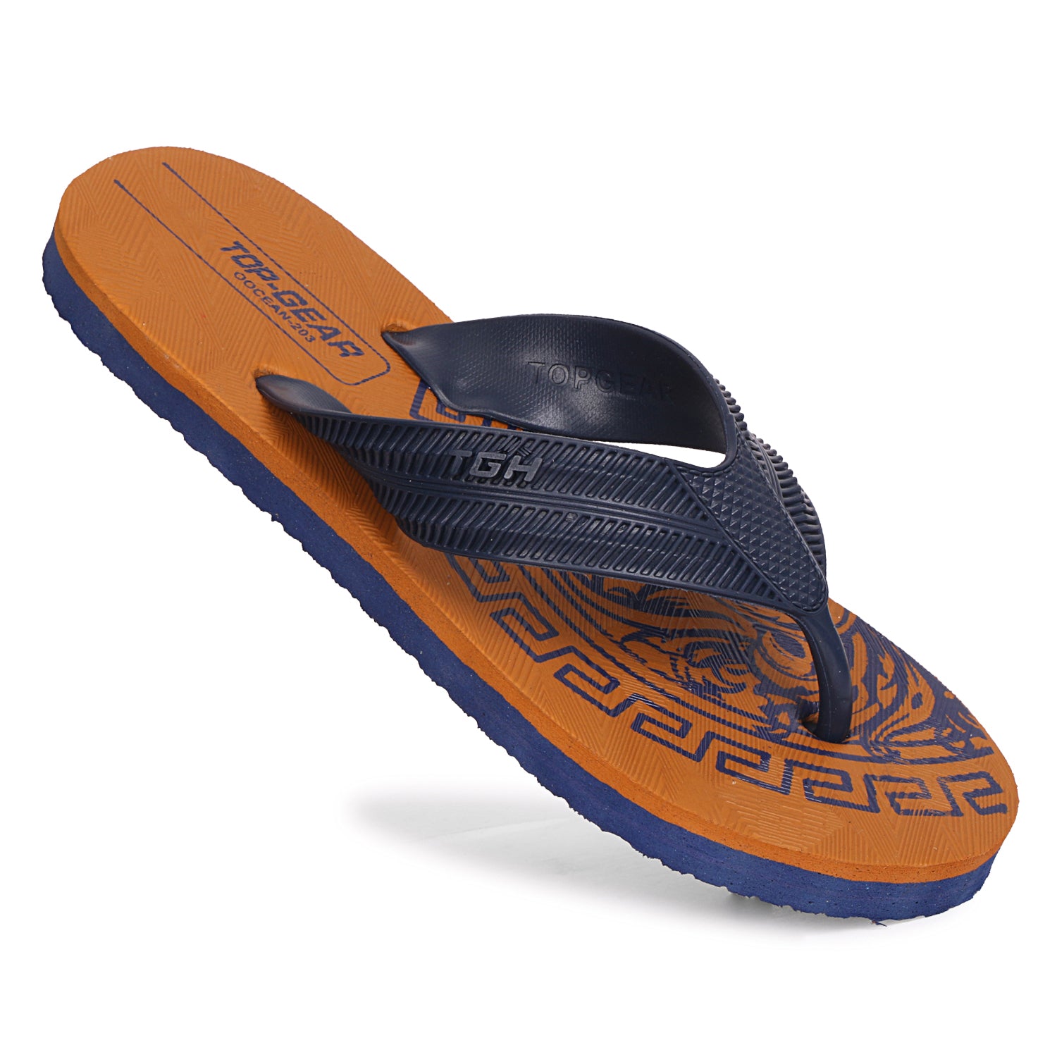 Men Flip Flops  (Tan, Black , 9)