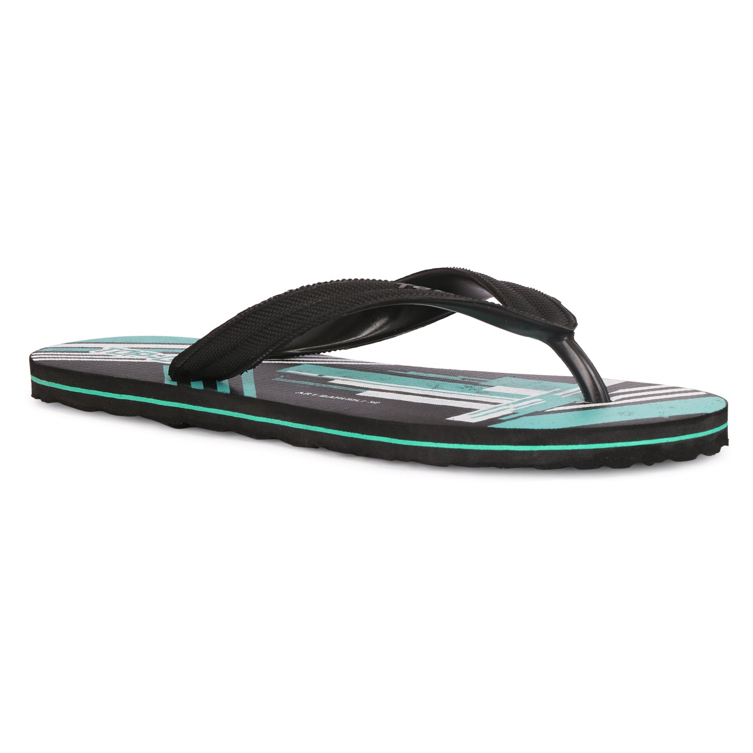 Men Flip Flops  (Blue, Black, White , 10)