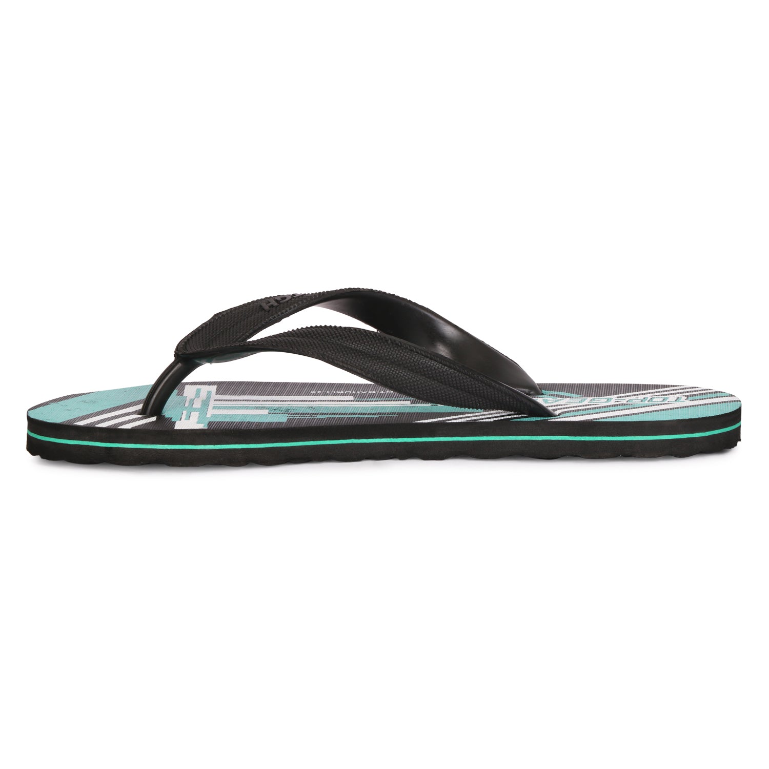 Men Flip Flops  (Blue, Black, White , 10)