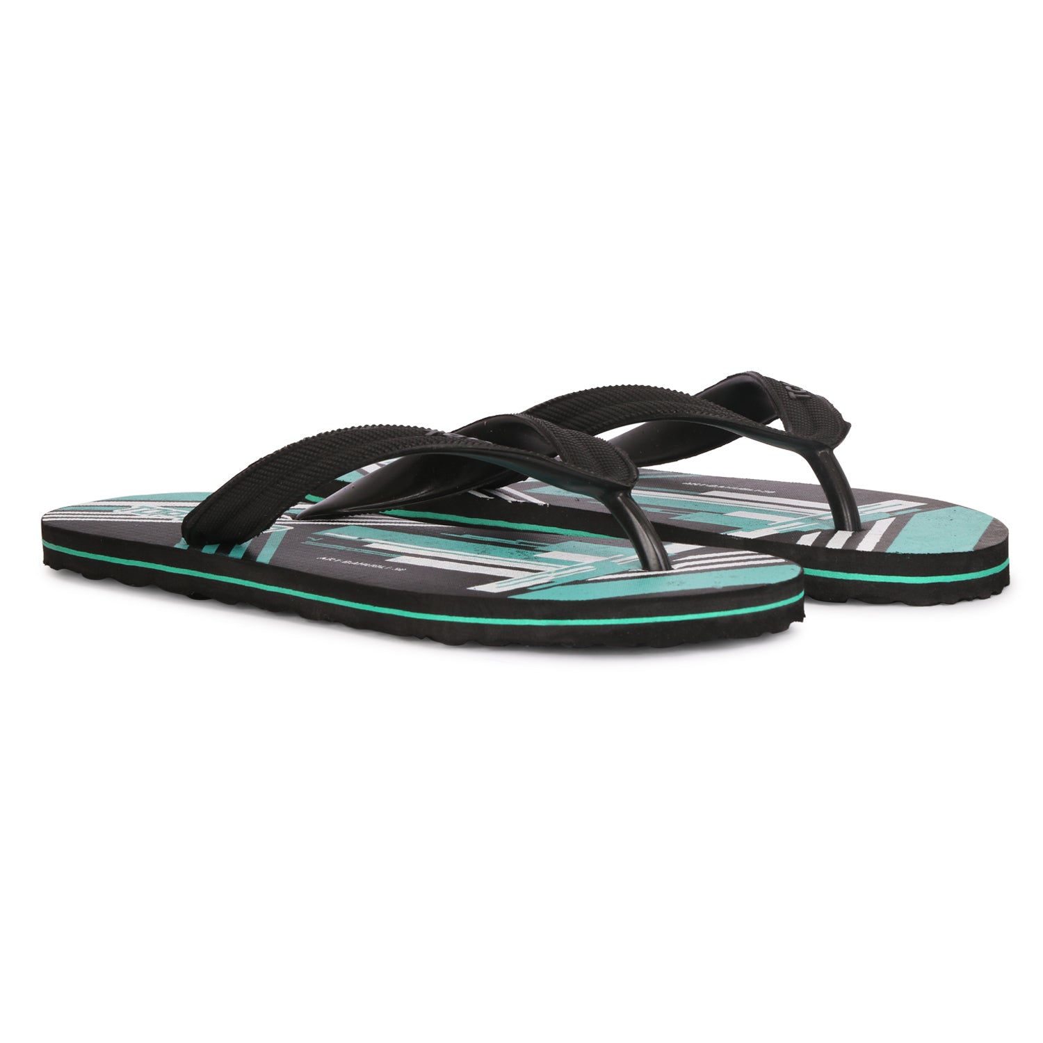 Men Flip Flops  (Blue, Black, White , 10)