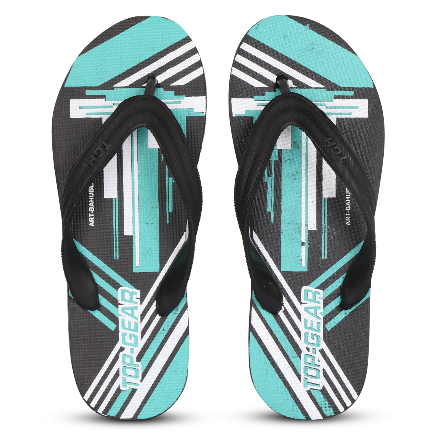 Men Flip Flops  (Blue, Black, White , 10)