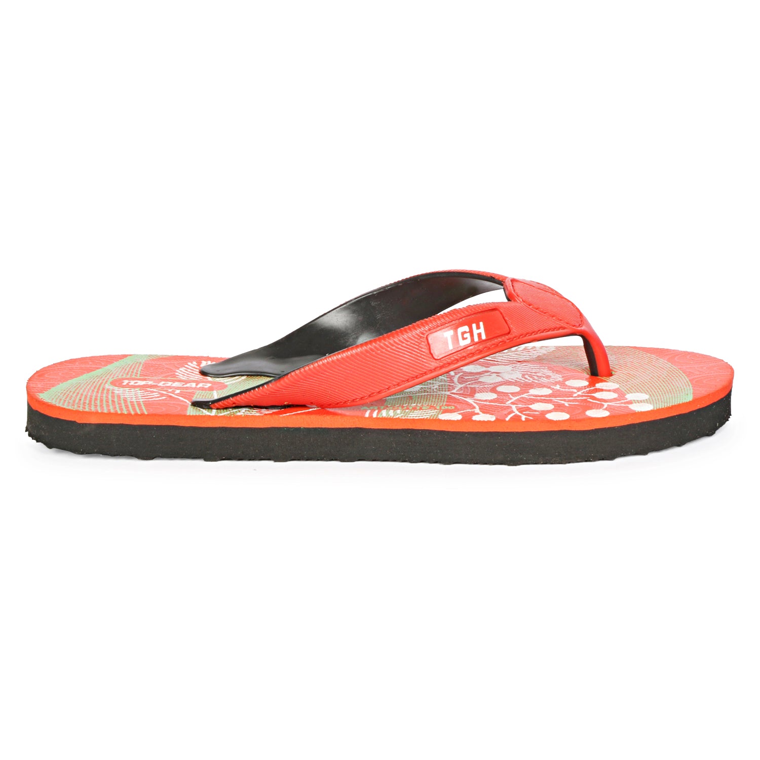 Women Flip Flops  (Red, Black, White , 4)