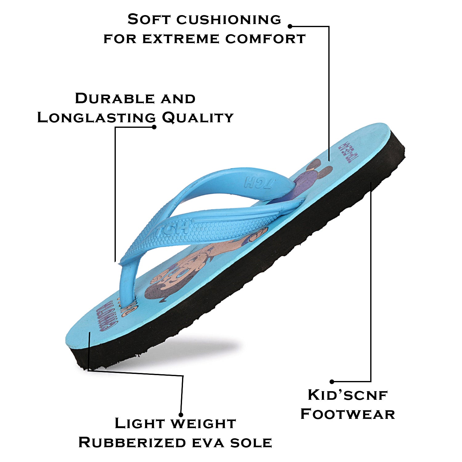 Boys & Girls Slip On Slipper Flip Flop  (Multicolor Blue )
