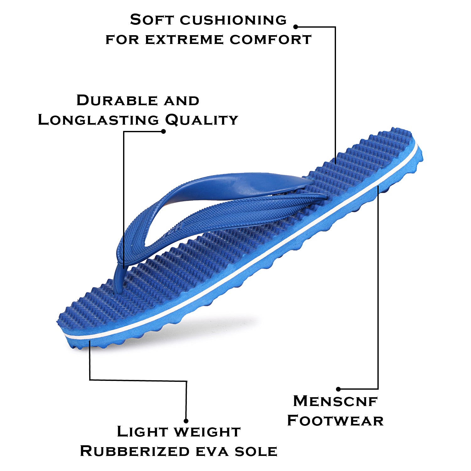 Men Flip Flops  (Blue , 10)