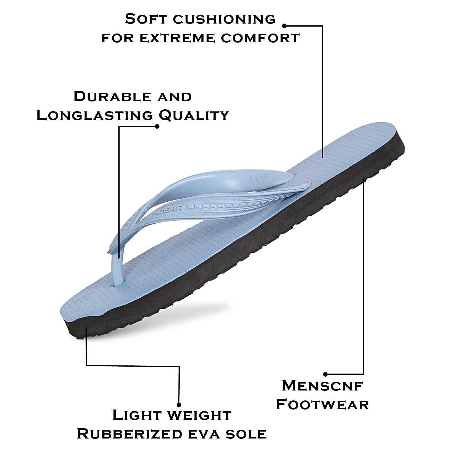 Men Flip Flops  (Grey , 9)