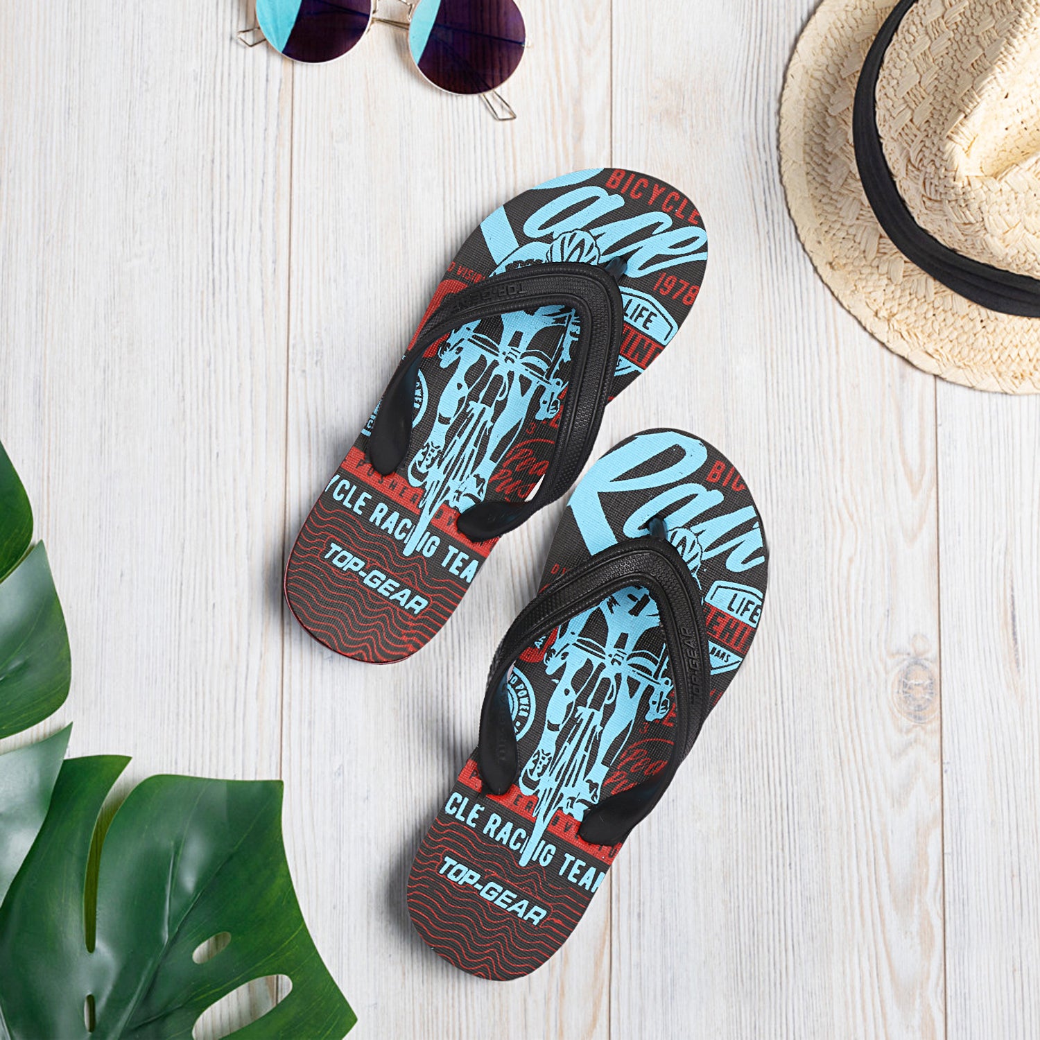 Stylish Blue and Black Slippers