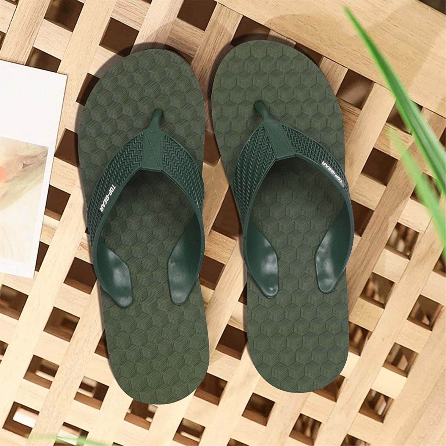 Men Flip Flops  (Navy, Blue , 9)