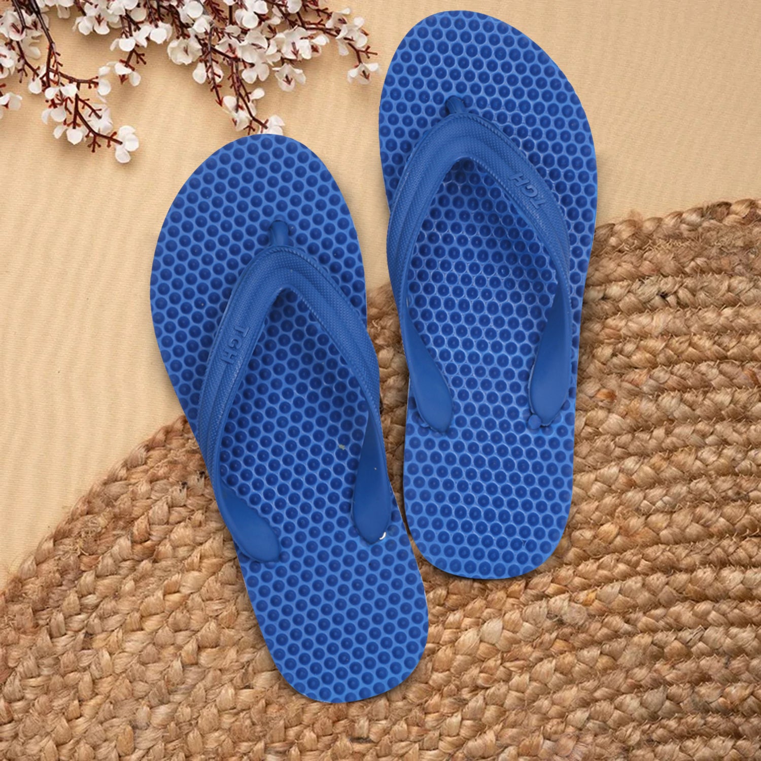 Men Flip Flops  (Blue , 10)