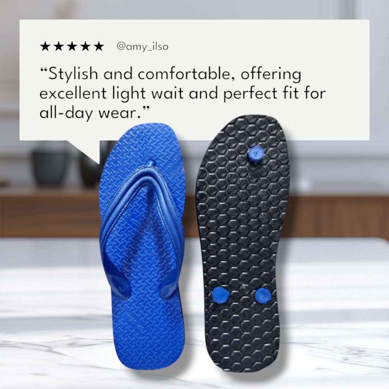 Men Flip Flops  (Blue , 10)