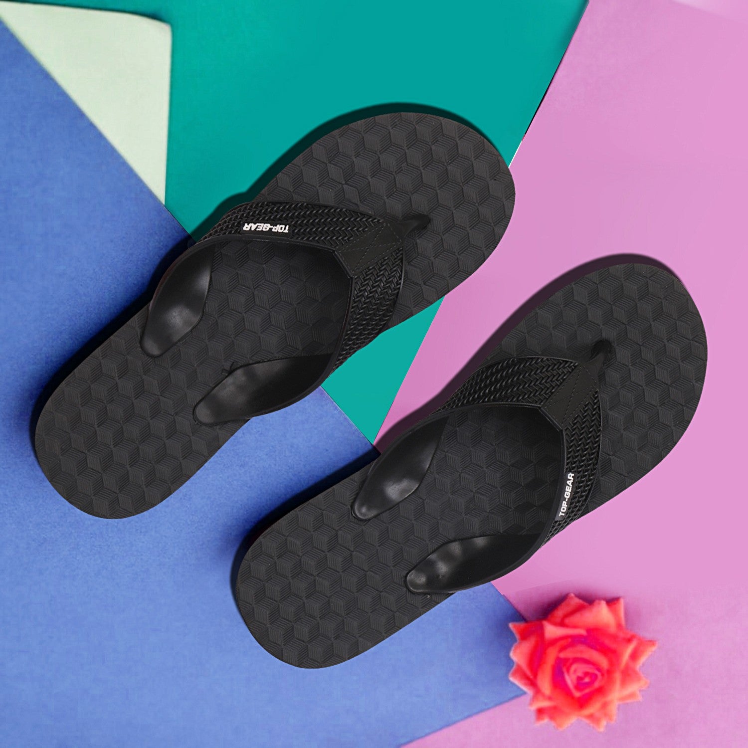 Men Flip Flops  (Grey, Black , 9)