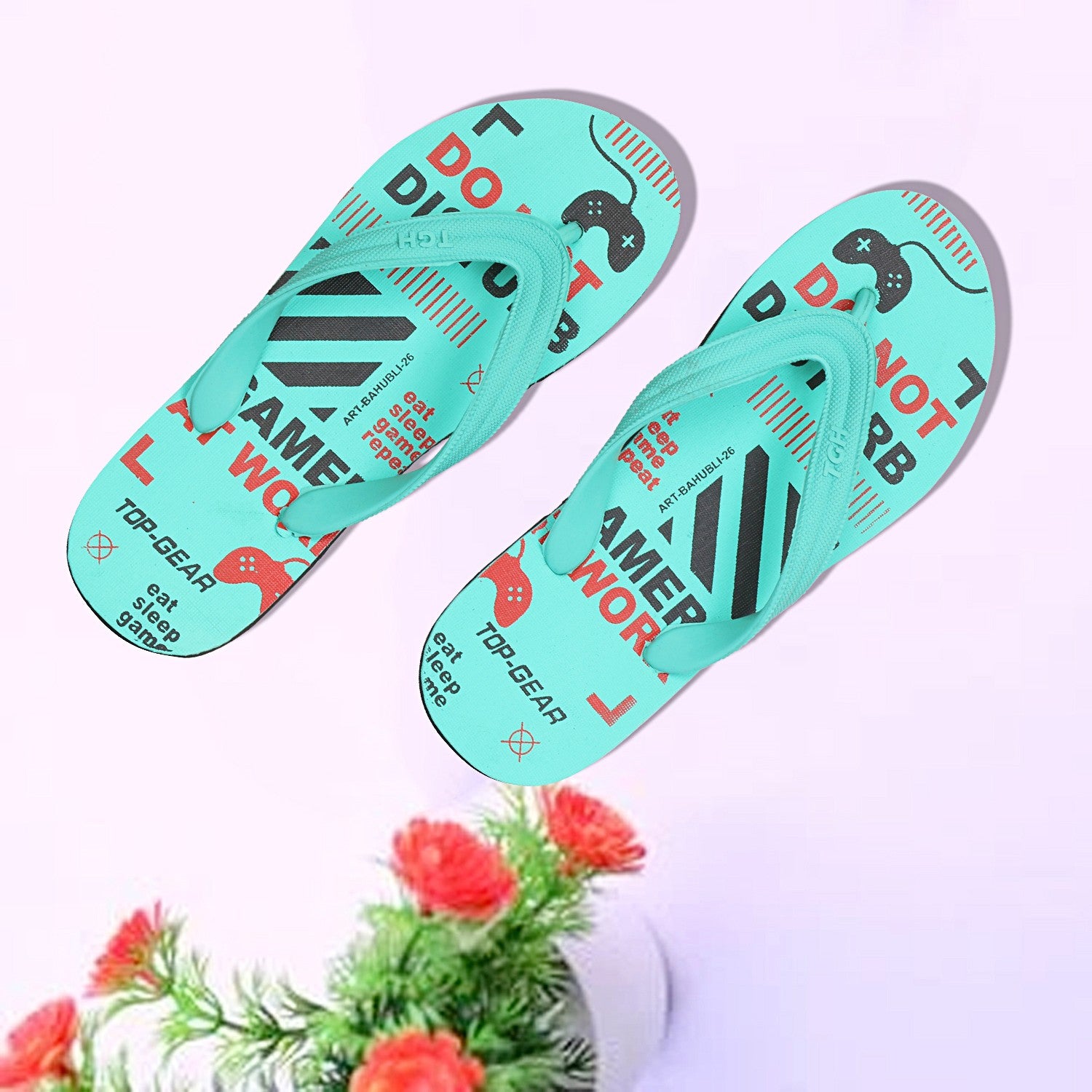 Men Flip Flops  (Green , 9)