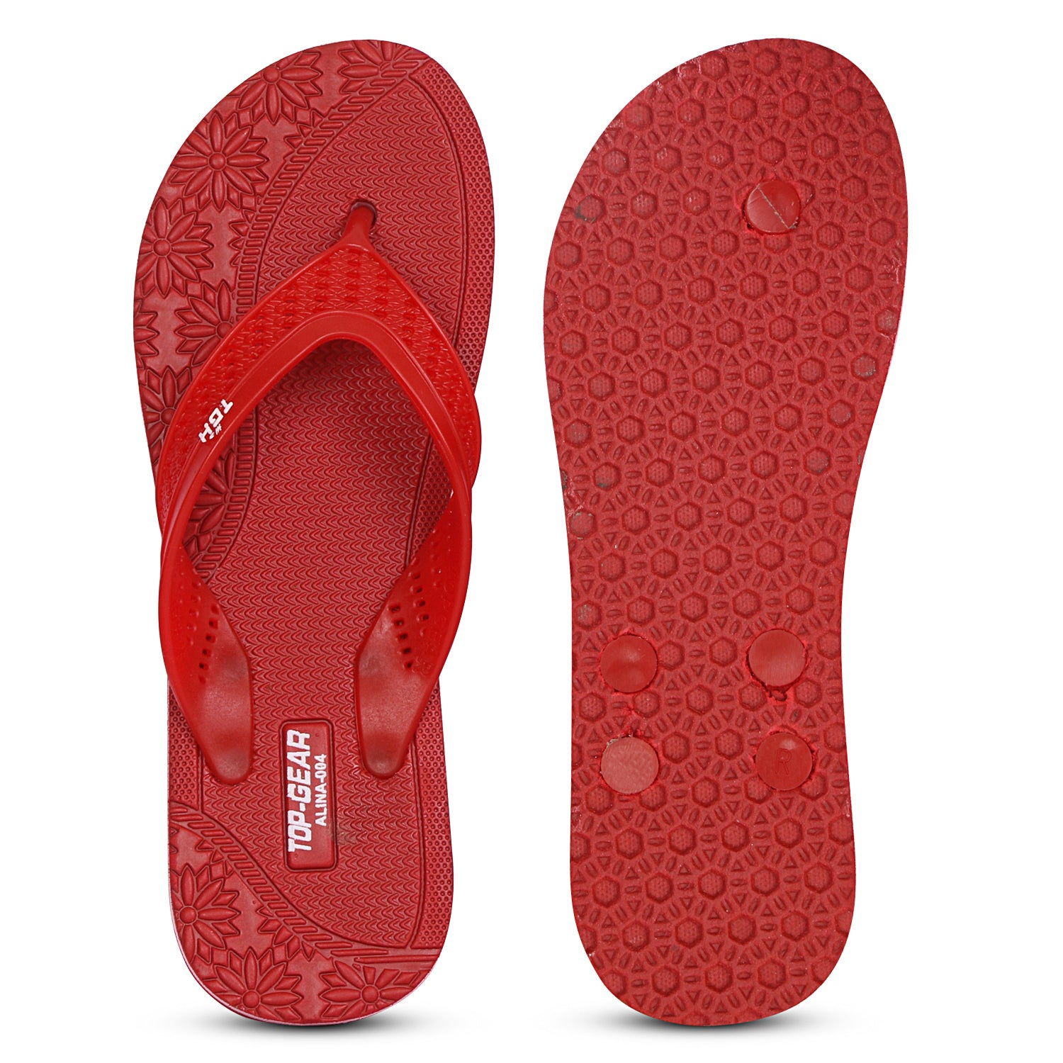 Women Flip Flops  (Maroon, Pink , 6)