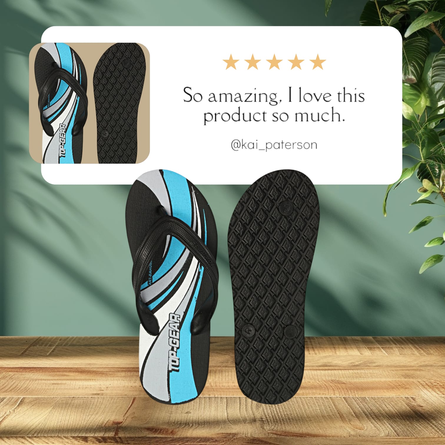Boys & Girls Slip On Slipper Flip Flop  (Black & Blue)