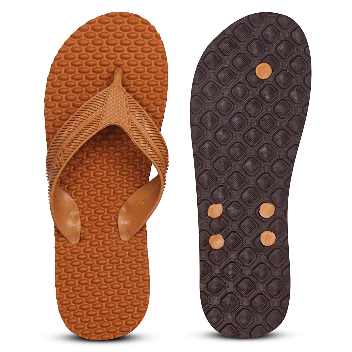 Men Flip Flops  (Brown , 9)